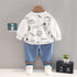 Spring and Autumn Boys Crewneck Long Sleeve Suit